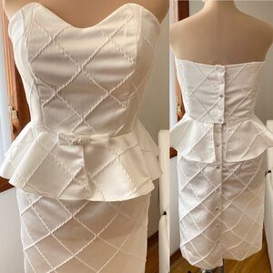 Vintage 50s-Inspired Wedding Set *XL* Pintuck Corset Top & Button Back Skirt